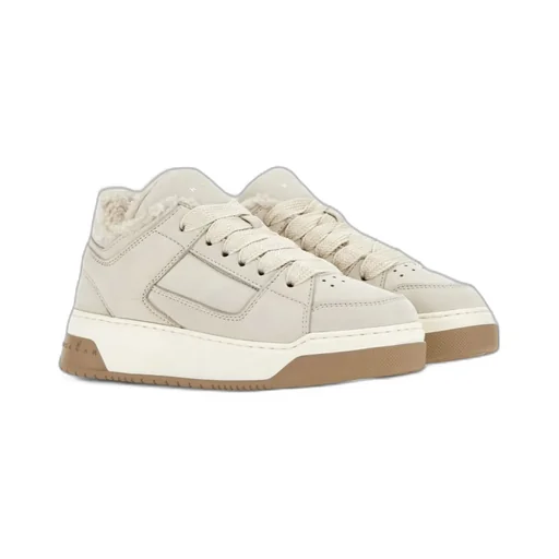 H667 Faux-Shearling Lace-Up Sneakers