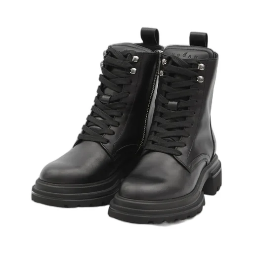 Chunky-Sole Lace-Up Ankle Boots