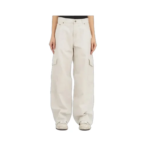Wide-Leg Denim Cargo Trousers