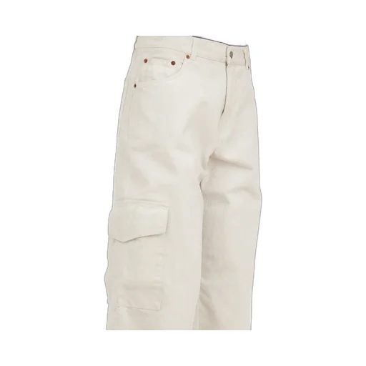 Wide-Leg Denim Cargo Trousers