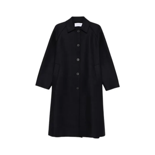 Button-Front Raglan-Sleeve Coat