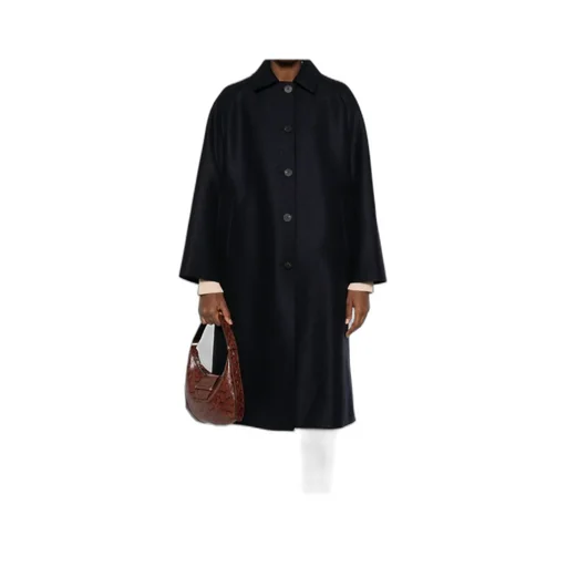 Button-Front Raglan-Sleeve Coat