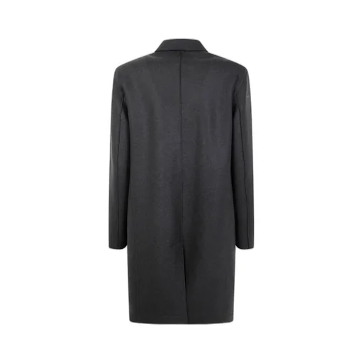 Button-Fastening Wool Coat