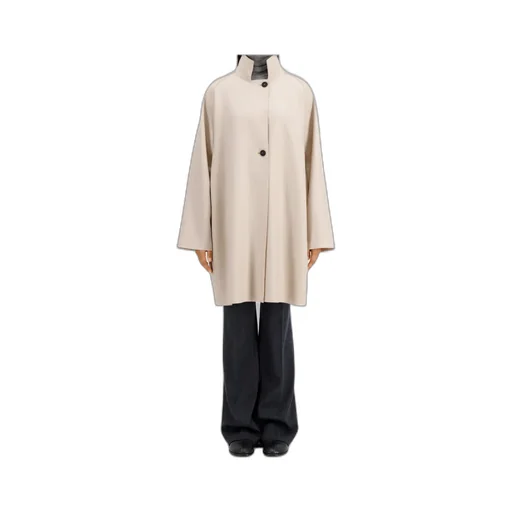 Raglan-Sleeve Button Coat