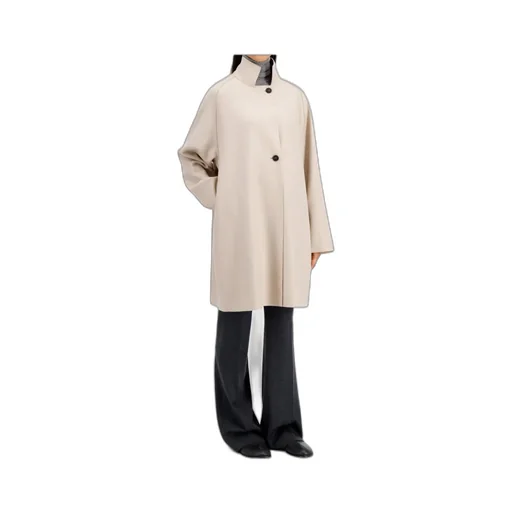 Raglan-Sleeve Button Coat