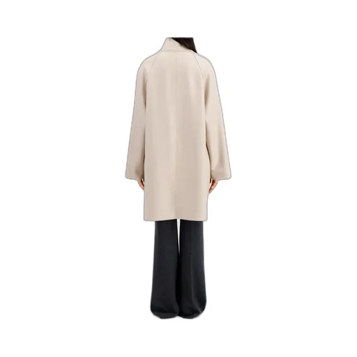 Raglan-Sleeve Button Coat