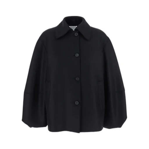 Wide Collar Puff Sleeve Coat