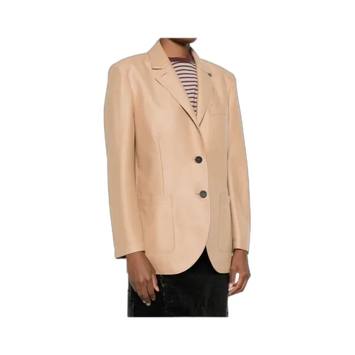 Patch-Pocket Buttoned Blazer