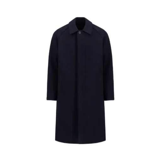 Raglan-Sleeve Buttoned Coat