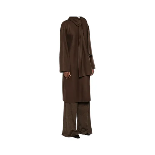 Scarf Button-Fastening Coat