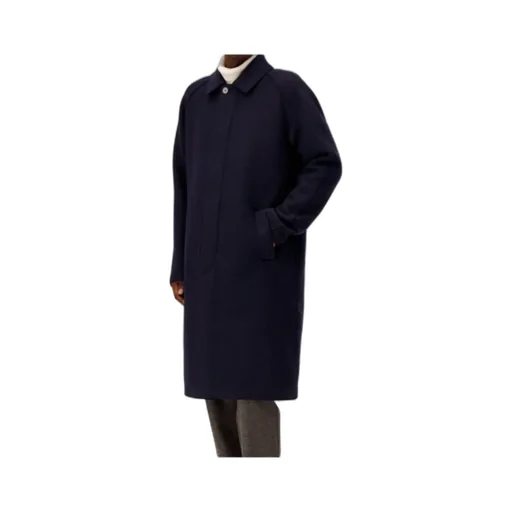 Raglan-Sleeve Buttoned Coat