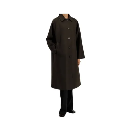 Balmacaan Button-Front Raglan-Sleeve Coat