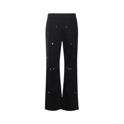 Eyelets Detailed Denim Jeans