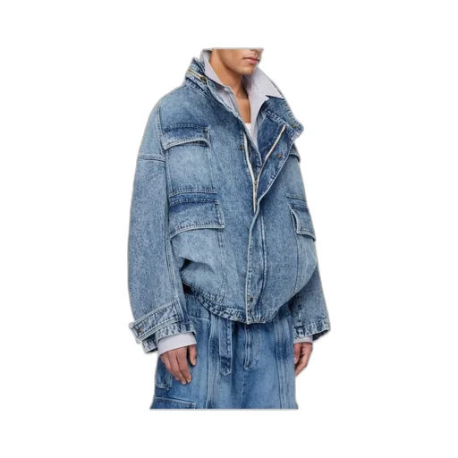 Flap-Pockets Denim Jacket