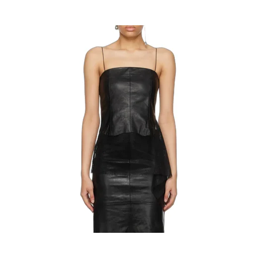 Sheer Leather Top