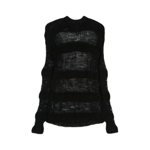 Striped Open-Knit Jumper