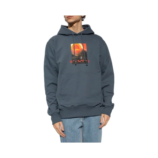 Graphic Printed Drawstring Hoodie