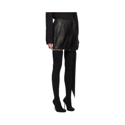 Bubble Leather Miniskirt