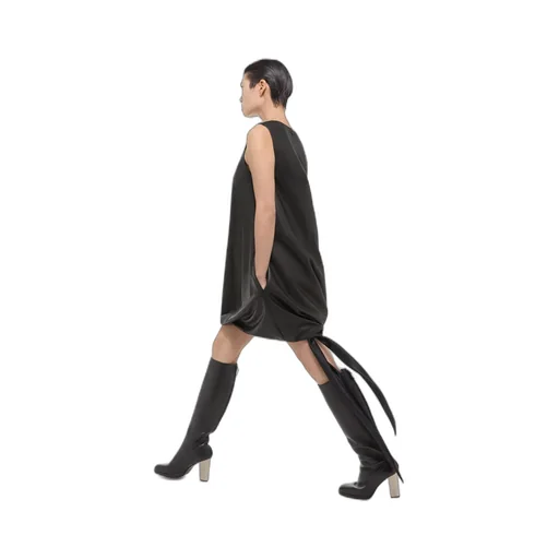Leather Puffball Minidress