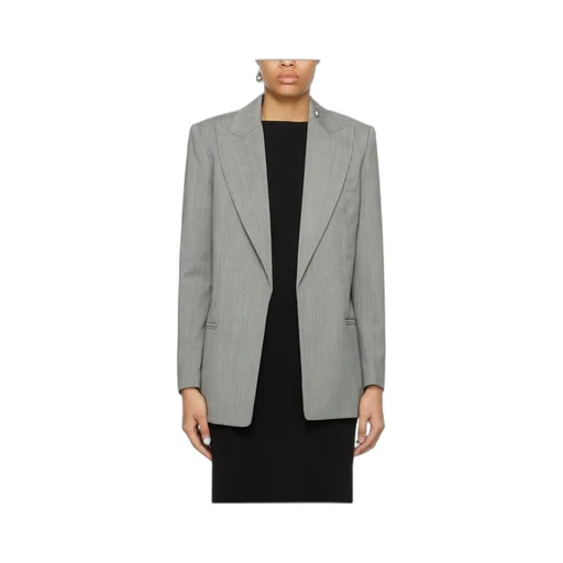 Peak-Lapel Single-Breasted Blazer