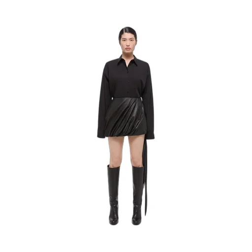 Bubble Leather Miniskirt
