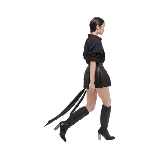 Bubble Leather Miniskirt