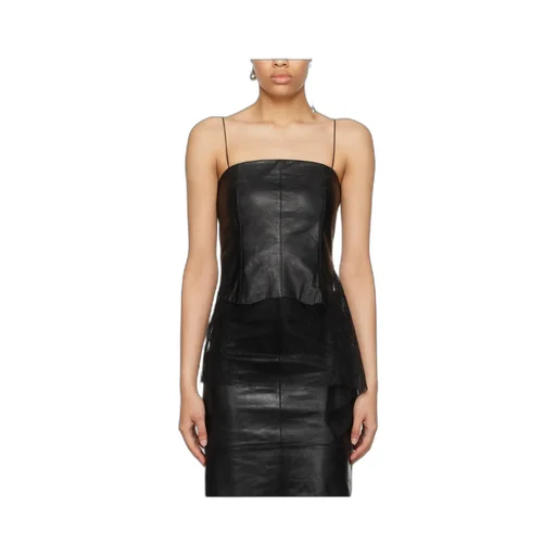Sheer Leather Top