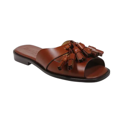 Open-Toe Tasseled Sandals