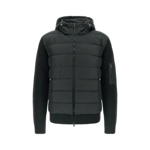 Hooded Quilted-Panel Jacket
