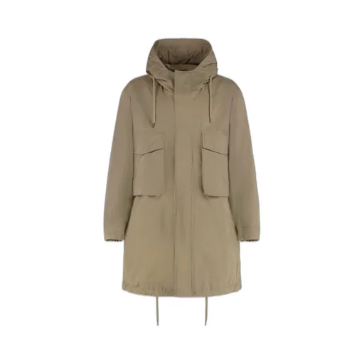 Drawstring Padded Long Coat