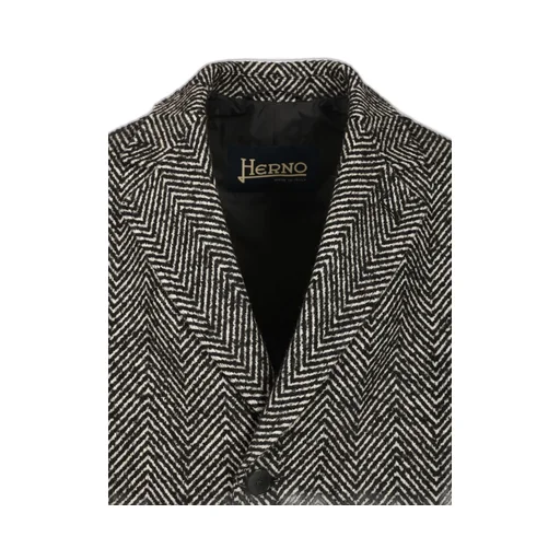 Single-Breasted Chevron Coat