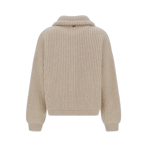 Collar Zipped Knit Cardigan