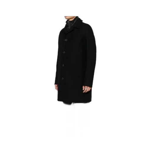 Button-Fastening Wool-Blend Coat