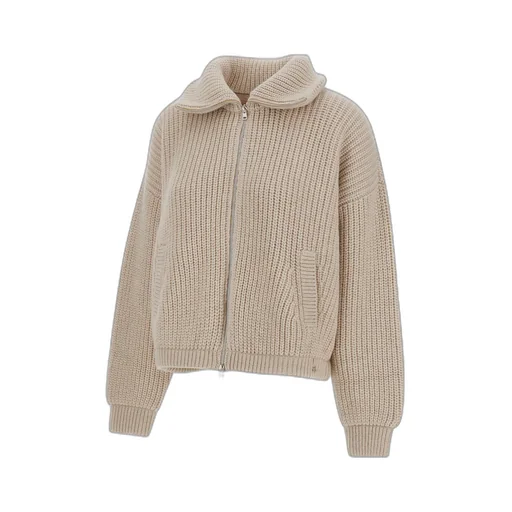 Collar Zipped Knit Cardigan