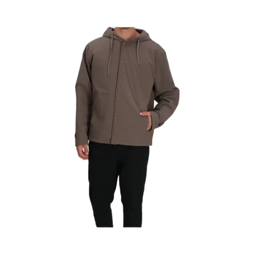 Hooded Button-Fastening Jacket
