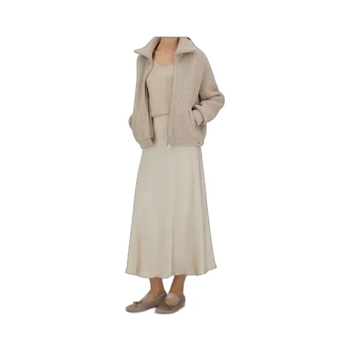 Collar Zipped Knit Cardigan