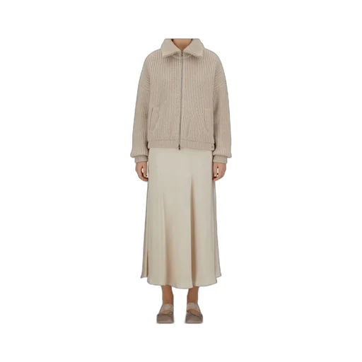 Collar Zipped Knit Cardigan