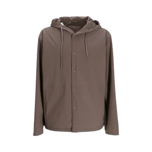 Hooded Button-Fastening Jacket