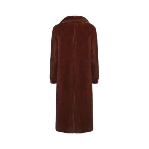 Button-Fastening Faux-Fur Coat