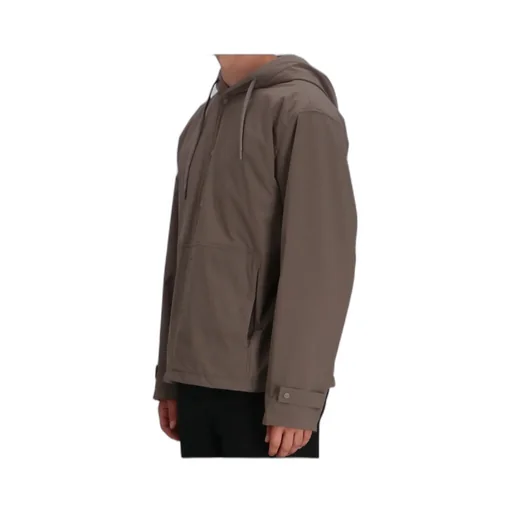 Hooded Button-Fastening Jacket