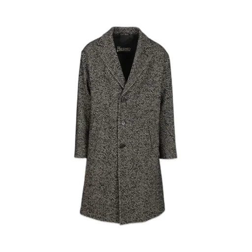 Single-Breasted Chevron Coat
