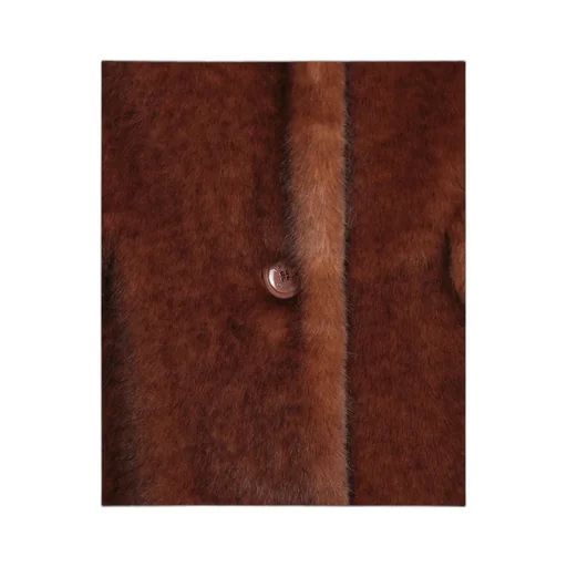 Button-Fastening Faux-Fur Coat