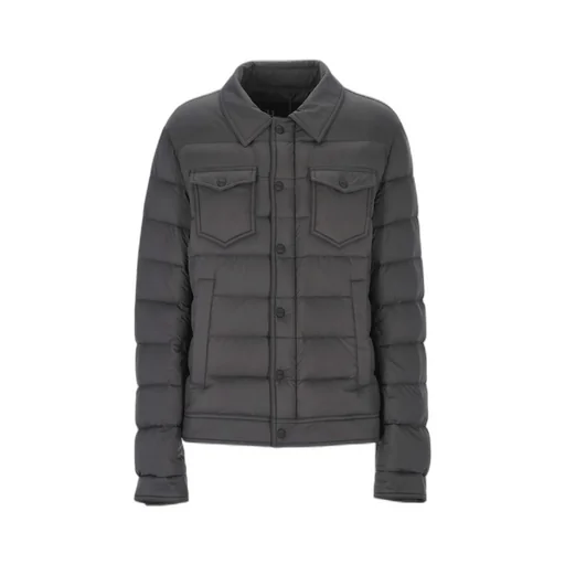 Snap-Buttoned Quilted Down Jacket