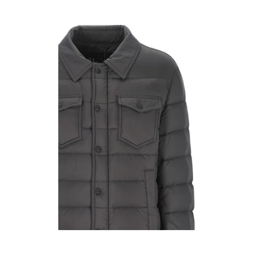 Snap-Buttoned Quilted Down Jacket