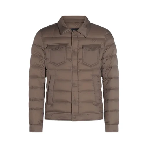 Snap-Buttoned Quilted Down Jacket