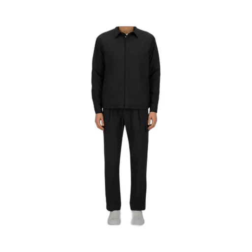 Long-Sleeved Snap-Button Cotton Coat