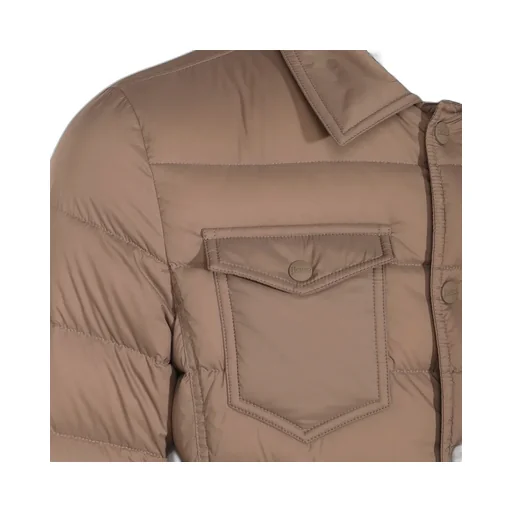 Snap-Buttoned Quilted Down Jacket