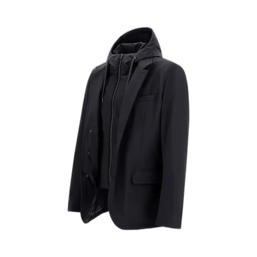 Hooded Three-Button Jacket