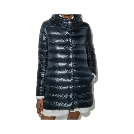 Quilted Long-Sleeved Down Jacket