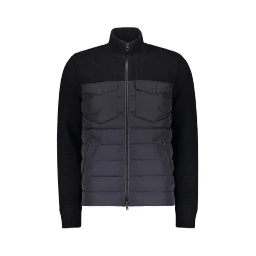 Padded-Panel Knitted Jacket
